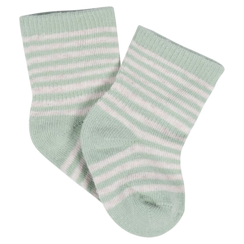 Gerber Baby Girls' 8-Pack Jersey Wiggle Proof® Socks Golden Floral, 5 of 10