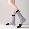 Anna-Kaci Women's 3 Pair Cable Knit Crew Socks with Contrast Color Block Design and Soft Stretch Comfort - Gray - 3 of 4