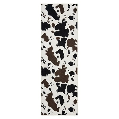 Western Room Decor Carpet,Milk Cow Print Washable Decorative Rug for Living Room