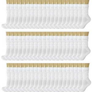 120 Pairs Extra-Long Heavy Slouch Socks – Women's Shoe Size 5-10, Cotton Blend, Retro 80s Style - 1 of 1