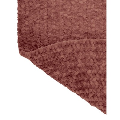Mauve 30" x 50" Oval Braided Synthetic Area Rug