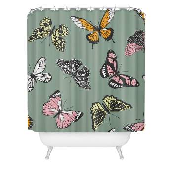 Emanuela Carratoni Wild Butterflies Shower Curtain - Deny Designs