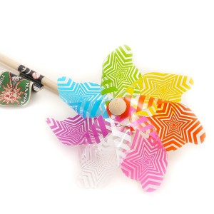 House of Marbles Windmill Pinwheel, Vibrant Colors, Wooden Rod, 18-inch, Ages 3+ - 1 of 3
