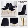 Lyngins Modern Armless Dining Chair Set of 4, Linen-Cotton Living Room Chair with Black Metal Legs, Ergonomic Kitchen Chair, Spoon Shaped Chair - 3 of 4