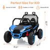 24V Ride on Car with Remote Control, 2 Seater LED Lights, Bluetooth, Treaded Tires, Electric Vehicles for Boys Girls - 4 of 4