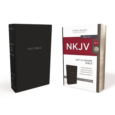 Nkjv Gift And Award Bible Leather Look Black Red Letter Edition By Thomas Nelson Paperback Target