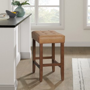 Alaterre Furniture Madison 25-Inch Bar Stool with Faux Leather Seat - Counter Height Stool for Kitchen Island or Bar - Backless Barstools - 1 of 4