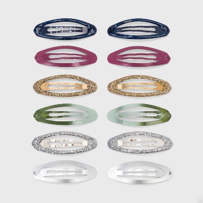Girls' 12pk Solid Snap Clips - art class™