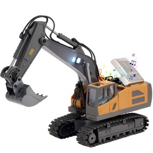 Remote Control Excavator Toy 11 Channel 1:20 Scale RC Excavator Digger for Kids - 1 of 4