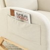 Ridstar Upholstered 27.6 Inch Modern High Backrest Accent Rocking Chair With Pocket For Reading, Living Room-White - 3 of 4