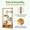 Artloge Large Natural Bamboo Bookshelf 70'' Tall Freestanding Storage Rack with Cabinet for Living Room Bedroom Hallway - 4 of 4