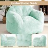 Plush Rabbit Velvet Bean Bag Chair, Ultra Soft Accent Chair with High-Resilience Sponge Fill, 320GSM Polyester Lounge Chair for Living Room, Apartment - 3 of 4