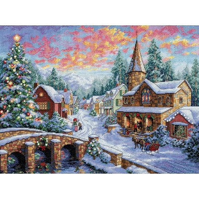 Dimensions Gold Collection Counted Cross Stitch Kit 16"X12"-Holiday Village (16 Count)