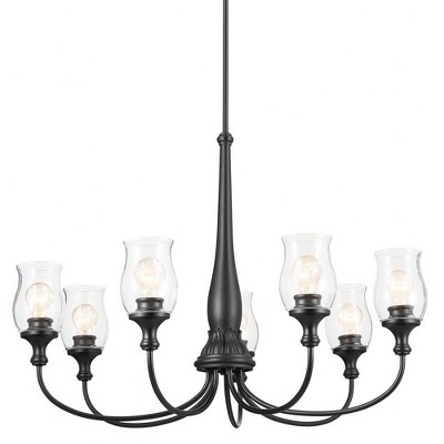 Melis Black 7-Light Chandelier with Clear Glass Shades