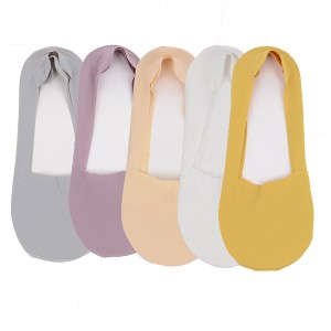 Anna-Kaci 5 Pairs Women Ice Silk Low Cut Liner Socks Deep Cut Design Anti-Slip Cotton Sole Breathable Invisible Socks for Flats - 1 of 4