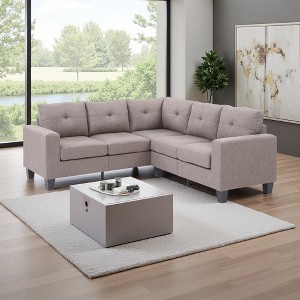 L-Shaped Sectional Sofa with Pocketed Coil Cushions & Hardwood Frame - 1 of 4