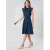 Allegra K Women's Cotton Ruffled Cap Sleeve Tie Waist Button Casual Office Shirt Dress - 4 of 4