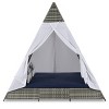 Outdoor Garden Sunbed,Patio Canopy Daybed with Cushions and Pillows,Wicker Backyard Pyramid Daybed with Tent and Removable Curtain-Coolbibila - 3 of 4