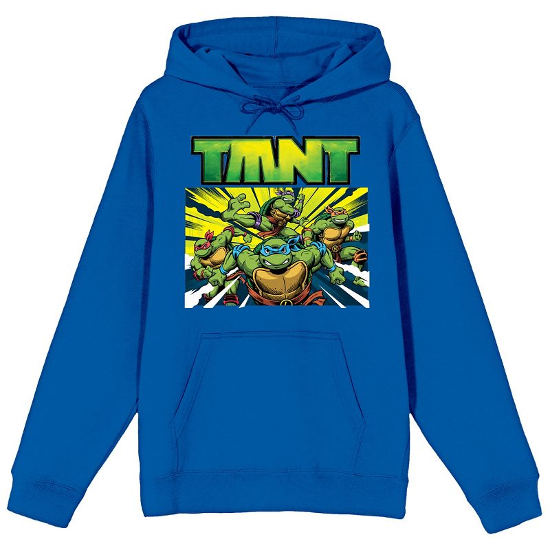 World Of TMNT Group Shot Long Sleeve Royal Blue Adult Hooded Sweatshirt, 1 of 4