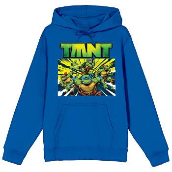 World Of TMNT Group Shot Long Sleeve Royal Blue Adult Hooded Sweatshirt