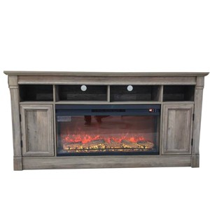 68" Fireplace TV Stand for 75" TVs, Built in 36" Electric Fireplace Entertainment Center with Open Shelfves & Cabinets - 1 of 1
