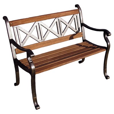 Triple Cross Metal/wood Patio Bench : Target