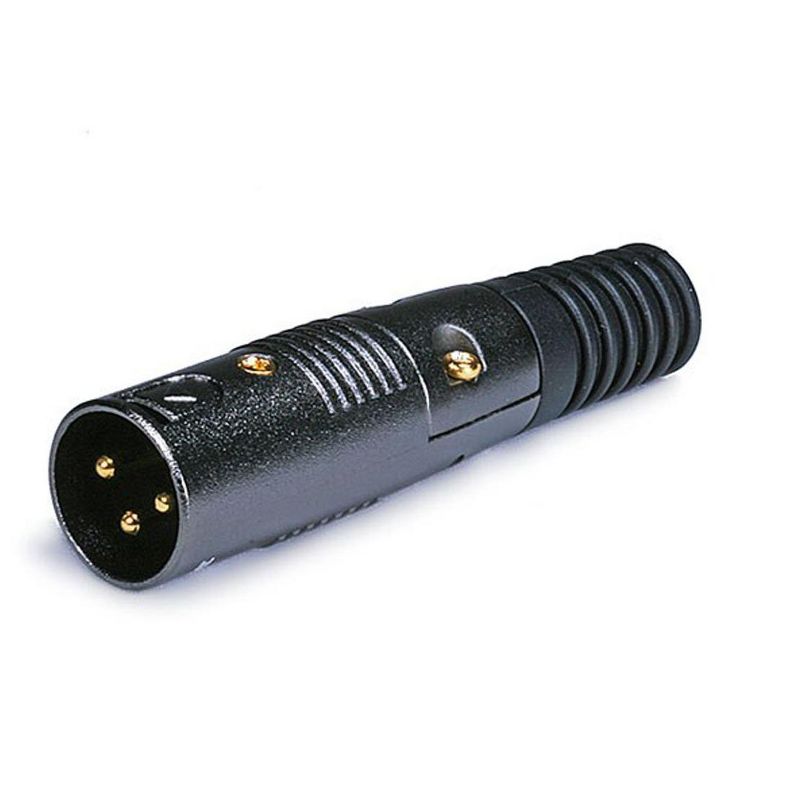 Monoprice 3 Pin XLR Male Mic Connector Gold Plated Pins - Black With Strain Relief Boot For Smooth, Corrosion Free Connections., 1 of 4