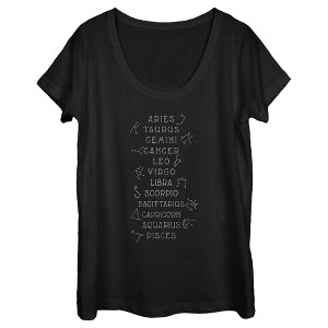 Women's Lost Gods Zodiac Sign List T-Shirt - 1 of 4