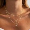 14K Gold Plated Initial Necklace, Layered Heart & A-Z Letter Personalized Gift for Women - 4 of 4