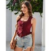 Women's Vintage Corset Vest Cute Ruffled Bustier Top with Metal Buttons Retro Boned Bodice for Casual Style - 2 of 4
