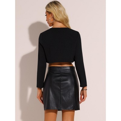 INSPIRE CHIC Women's Long Sleeve Fringed Trim Blazer Black Small — фото 3