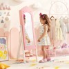 Infans Kids Jewelry Cabinet Standing Children Jewelry Organizer w/ Full-Length Mirror - 4 of 4