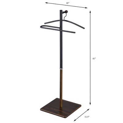 Kumo Black Metal Valet Stand with Removable Hanger