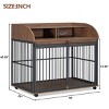 44" Large Dog Crate Furniture with Lockable Wheels, Double-Layer Storage, End Table Style Kennel for Large Dogs – The Pop Home - 3 of 4