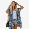 Anna-Kaci Swim Women's Open Front Duster with Bohemian Print and Tassel Trim - 2 of 4