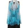 Wrapables Lightweight Sheer Silky Feeling Georgette Scarf, Aqua Lotus Flower - 4 of 4