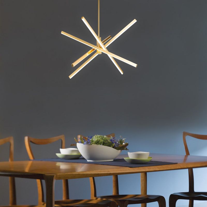 C Cattleya 4-Light Dimmable Integrated LED Gold Sputnik LED Chandelier for Dining Room Kitchen Living Room, 2 of 8