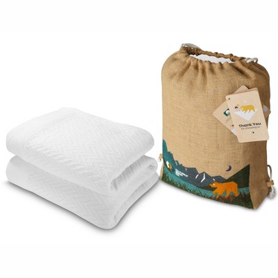 Bed Blanket | Soft 100% Cotton | Herringbone Design | All-season Thermal  Layering By California Design Den : Target