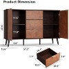 51.2" Farmhouse Sideboard Buffet Cabinet with 3 Drawers, Burl Texture, and Open Shelves, Walnut Finish - 2 of 4