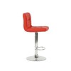 Simple Relax Set of 2 Faux Leather Barstools with Gas Lift in Red - 3 of 4