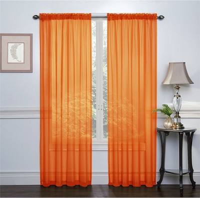 Kate Aurora 2 Piece Halloween Themed Rod Pocket Sheer Voile Window Curtain Panels