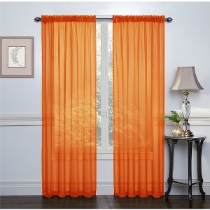 Kate Aurora 2 Piece Halloween Themed Rod Pocket Sheer Voile Window Curtain Panels - 1 of 1