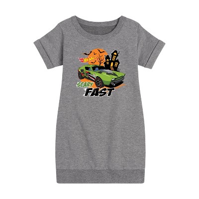 Girls' - Hot Wheels - Halloween Graphic Short Sleeve Fleece Dress