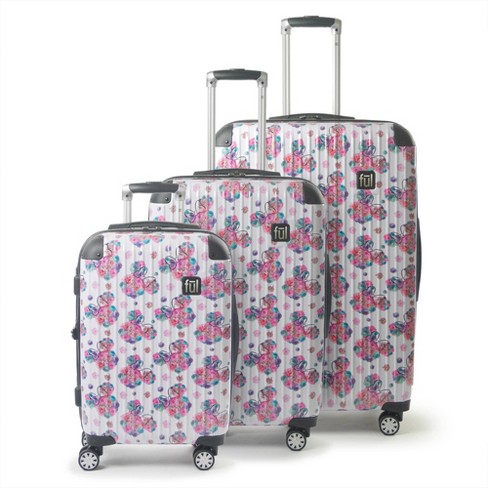 Ful Disney Minnie Mouse 3pc Hardside Rolling Luggage Set Floral Target