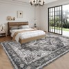 Washable Area Rug Vintage Floral Stain Resistant Accent Rug - 2 of 4