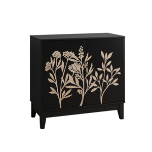 GlasFlength Kitchen Storage Accent Kitchen Cabinet Storage Cabinet Morden Sideboard Cabinet 2 Doors for Dining Room, Black, 31.5"*14.96"*29.92" - 1 of 4