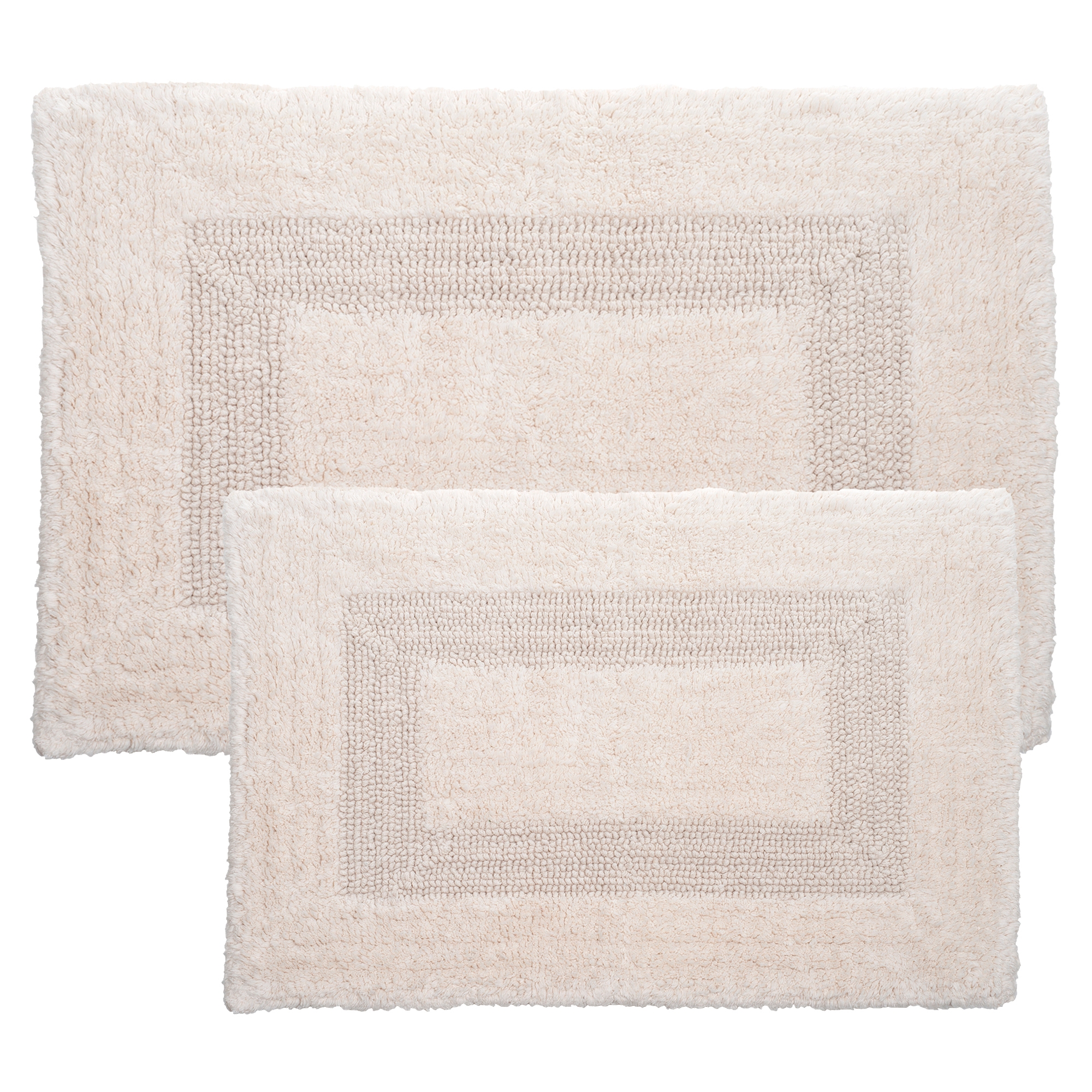 2pc Solid Bath Mat Set Peach - Yorkshire Home: Cotton Tufted Rectangle Bathroom Rugs, Machine Washable