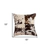 HomeRoots Set of Two 18" Chocolate and White Cowhide Cowhide Throw Pillows - 3 of 4