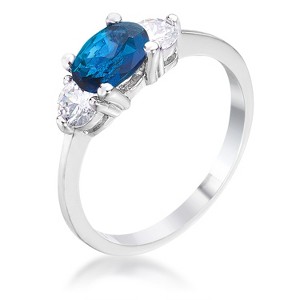Slickblue Elegant 1 Ct. 3-Stone Ring for Women - Perfect for Bridal or Everyday Wear 4 Color Options, Size 5-10 - 1 of 3