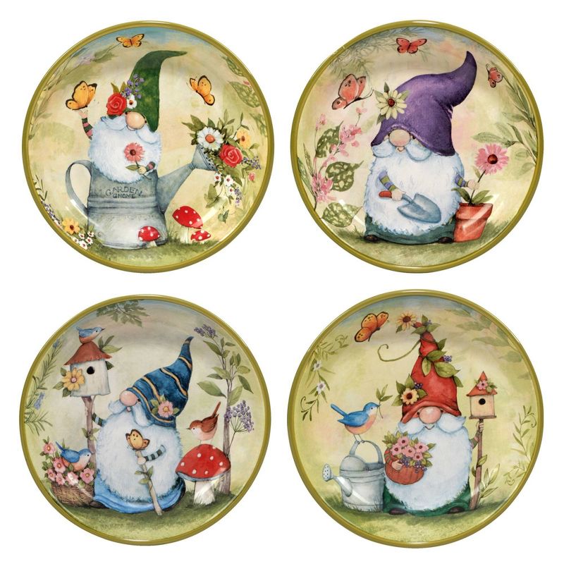 Set of 4 Garden Gnomes Assorted Soup/Pasta Bowls - Certified International, 1 of 8